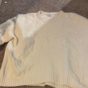 Aritzia Cream Cable Knit Sweater